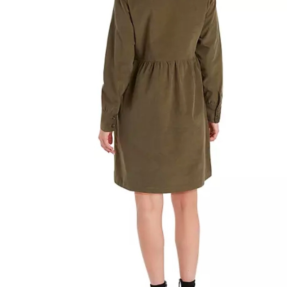 NWT Nine West lightweight corduroy olive green long sleeve dress size XXL - Picture 2 of 11